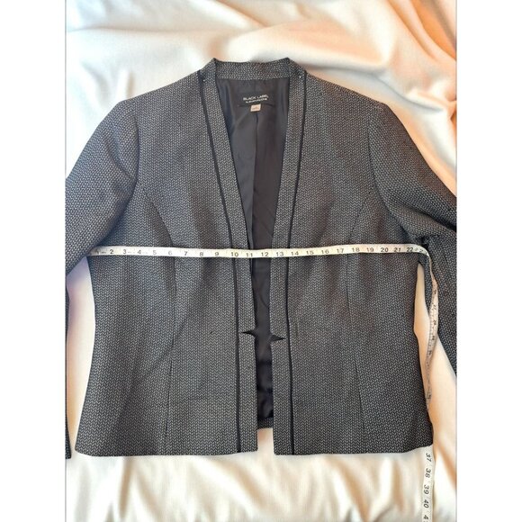 Women's Evan Picone Black Label Black/White Tweed Open Front Jacket - Picture 9 of 16